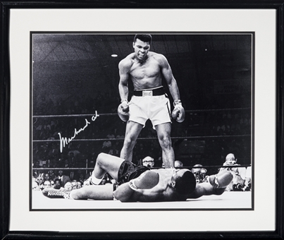 Muhammad Ali Signed Photo Standing Over Liston in 26x22 Framed Display (Beckett)